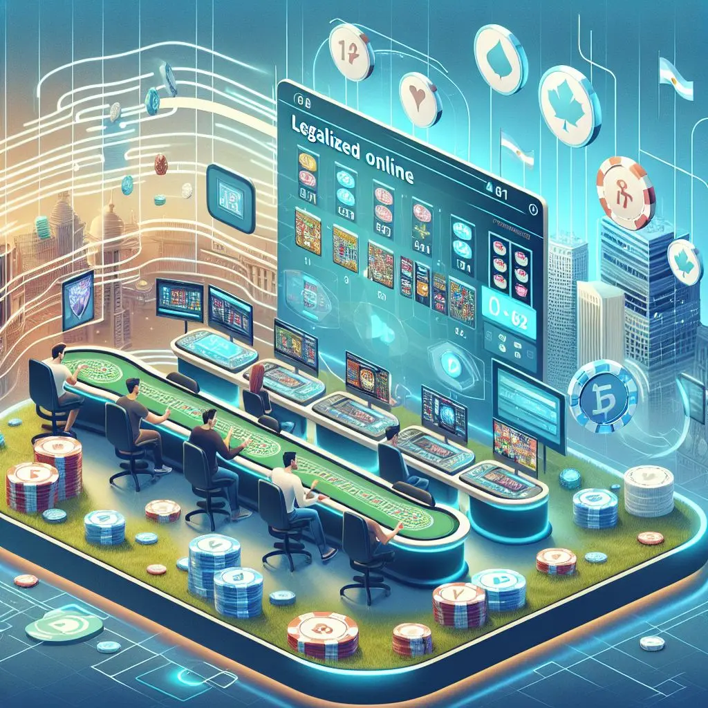 Ambiente digital estilizado de casino online exhibiendo seguridad y reglas para Stake en Argentina